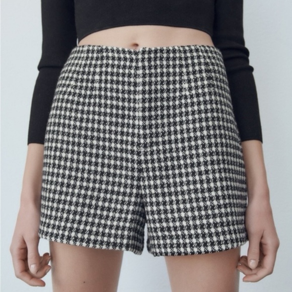 Zara Fall tweed wool blend shorts - Medium